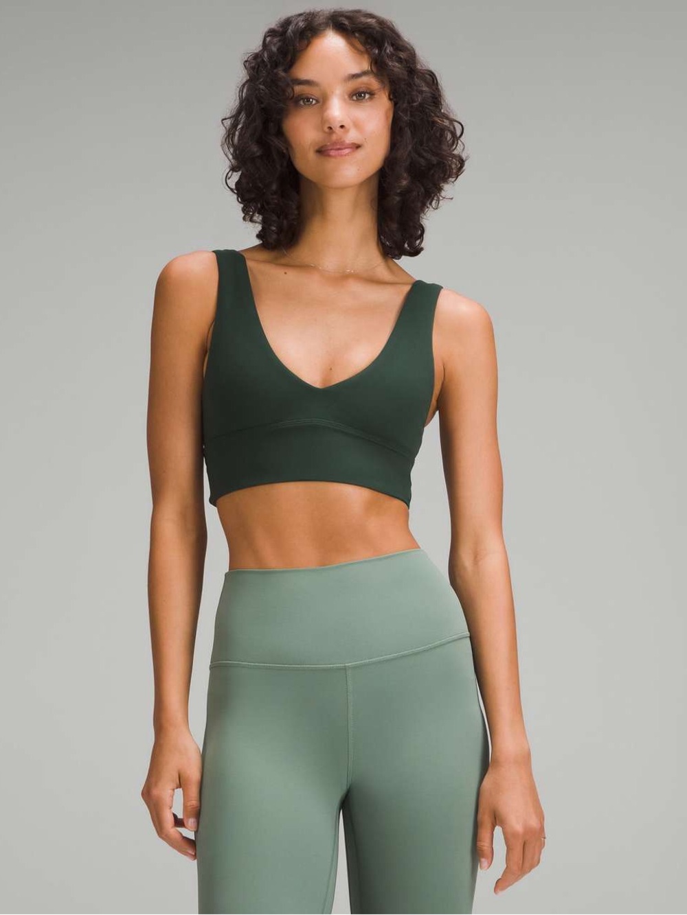 Lululemon Align V-Neck Bra Light Support, A/B Cup in Legacy Green, 8